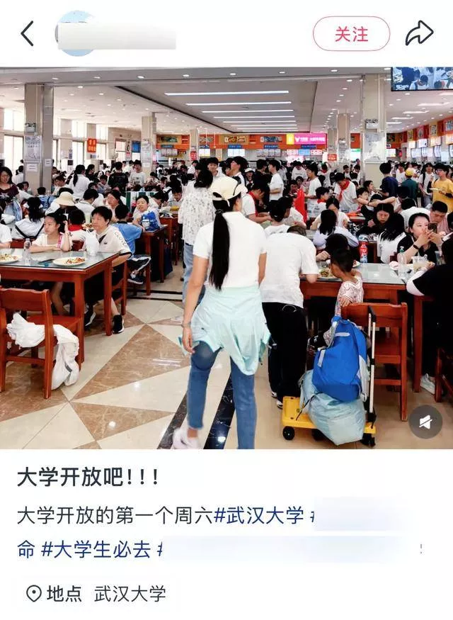 武大开放参观食堂被游客挤爆？校方回应