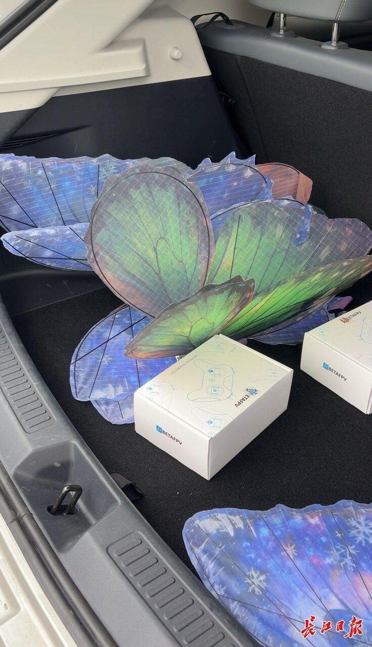 武昌职业学院学生艾雨庆团队研发出来的「仿生蝴蝶飞行器」。(长江日报) 武昌职业学院学生艾雨庆团队研发出来的「仿生蝴蝶飞行器」。(长江日报)